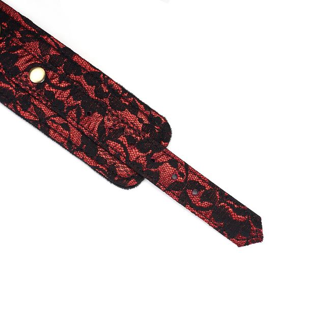 Наручники Liebe Seele Victorian Garden Wrist Cuff Красно-черные One Size SO9473 фото