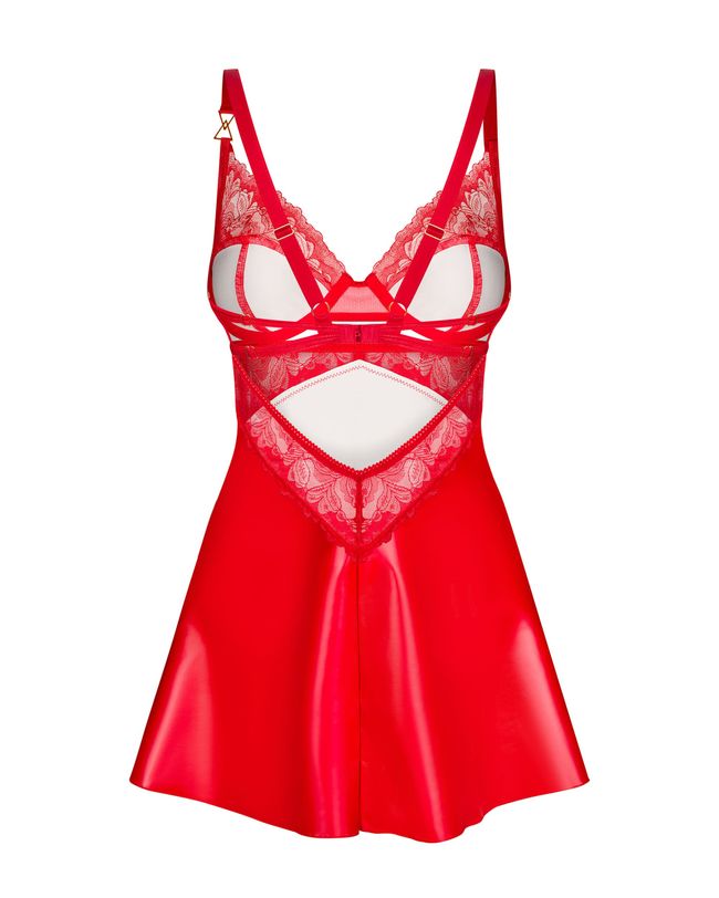 Erotic latex nightdress Obsessive Aliosa, Red, L, XL, L/XL