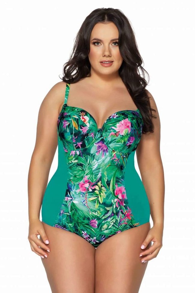 One-piece swimsuit with padded cup Ava SKJ 52 Green 75E