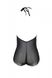 Transparent bodysuit with lace Passion LEAFA BODY ECO, Black, L, XL, L/XL