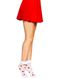 Носки женские с клубничным принтом Leg Avenue Strawberry ruffle top anklets One size Белые SO8583 фото 6