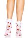 Носки женские с клубничным принтом Leg Avenue Strawberry ruffle top anklets One size Белые SO8583 фото 3