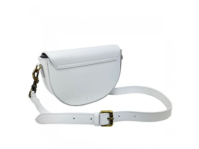 Women's crossbody handbag with a wide strap Firenze Italy F-IT-1019W, White