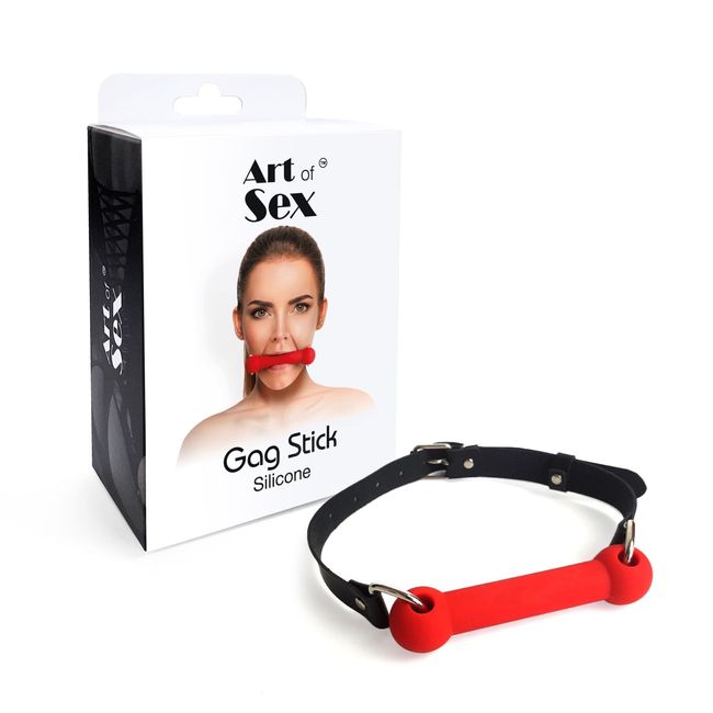 Кляп Палка, силикон и натуральная кожа, Art of Sex - Gag Stick Silicon SO6704 фото