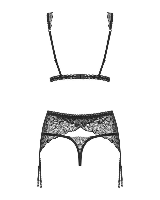 Комплект с поясом для чулкок Obsessive Firella garter belt set Черный S/M 86085 фото