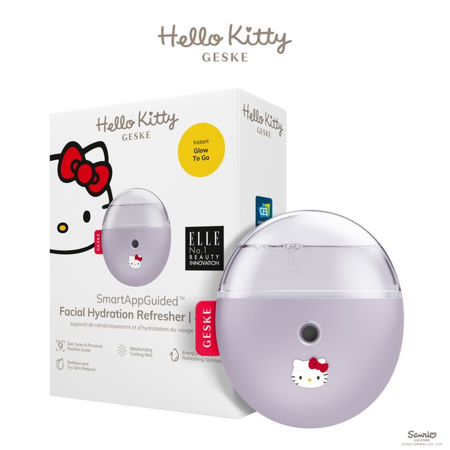 Електронний освіжувач для зволоження обличчя GESKE Facial Hydration Refresher 4в1 Hello Kitty purple