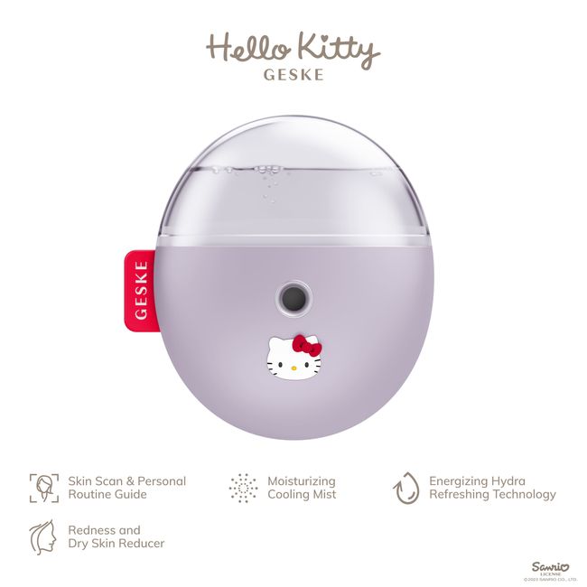 Електронний освіжувач для зволоження обличчя GESKE Facial Hydration Refresher 4в1 Hello Kitty purple