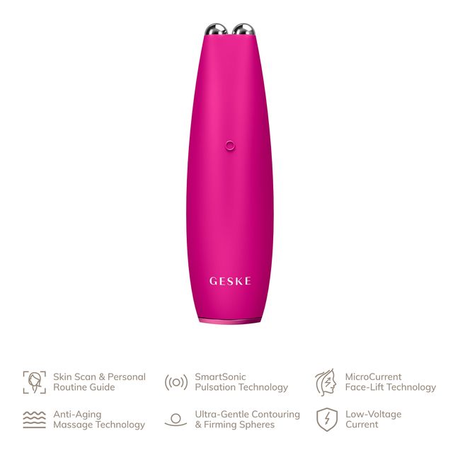 Микротоковая ручка для подтяжки лица GESKE MicroCurrent Face-Lift Pen 6в1 magenta