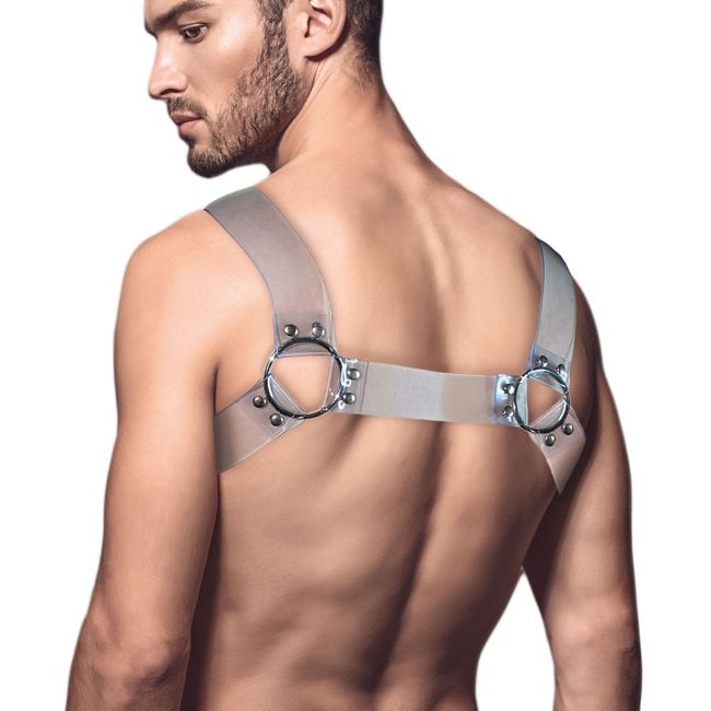 Feral Feelings Bulldog Harness Transparent Men's Chest Harness, Прозрачный, ONE SIZE, ONE SIZE