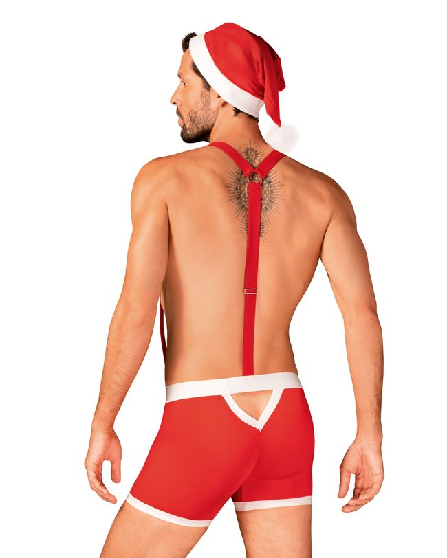 Men's Erotic Santa Claus Costume Obsessive Mr Claus, Красный/белый, L, XL, L/XL