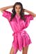 Короткий атласний халат Anais Magenta short robe рукава кімоно 99137 фото 1