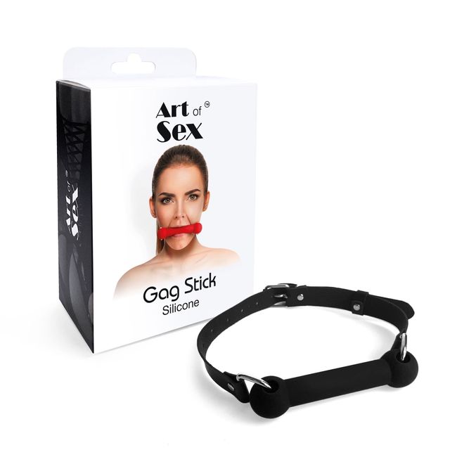 Кляп Палка, силикон и натуральная кожа, Art of Sex - Gag Stick Silicon SO6705 фото