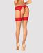 Belted stockings Obsessive Ingridia Flesh red XS/S