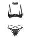 Open set panties with a slit Obsessive Donarella set Black M/L