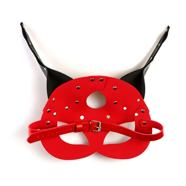 Leather devil mask Lucifer Art of Sex Lucifer Red-black One Size