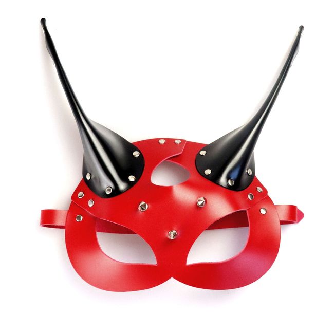 Leather devil mask Lucifer Art of Sex Lucifer Red-black One Size