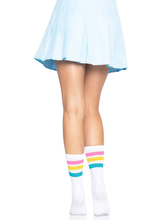 Носки женские в полоску Leg Avenue Pride crew socks Pansexual, 37–43 размер Белые SO8585 фото