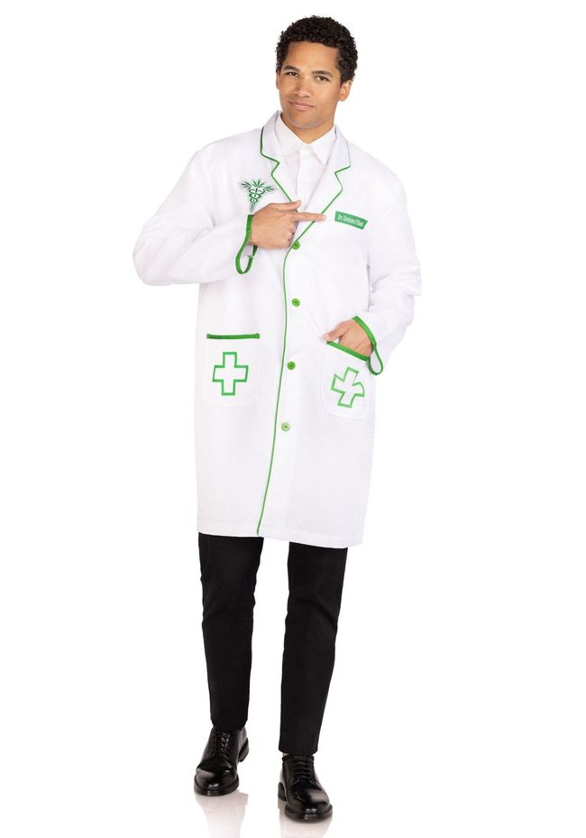 Leg Avenue Dr Graham O-Hash Costume, White, ONE SIZE, ONE SIZE