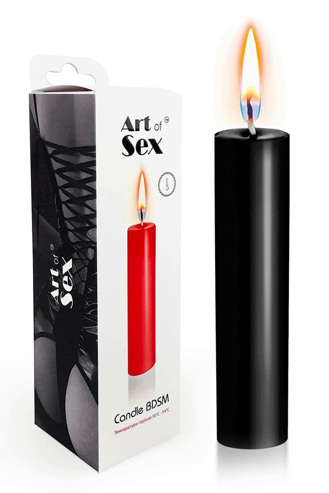 Свеча восковая Art of Sex size M 15 см низкотемпературная Черная