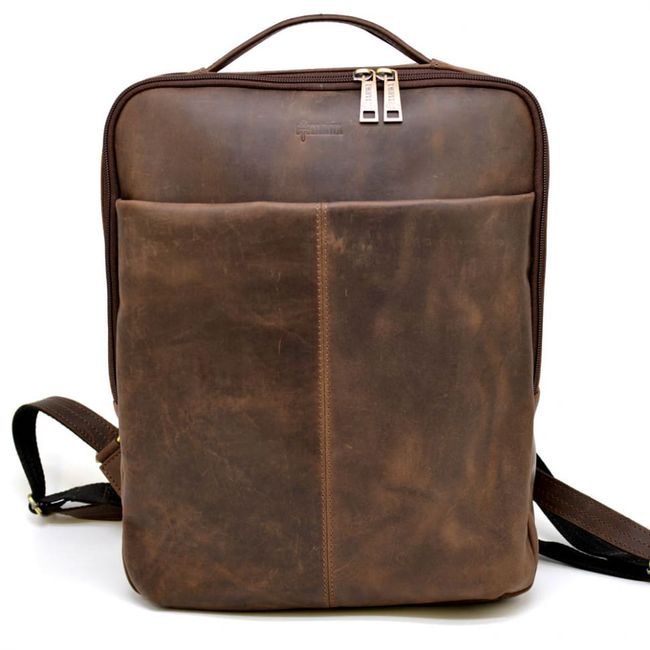 Кожаный рюкзак унисекс TARWA 7280, Коричневый