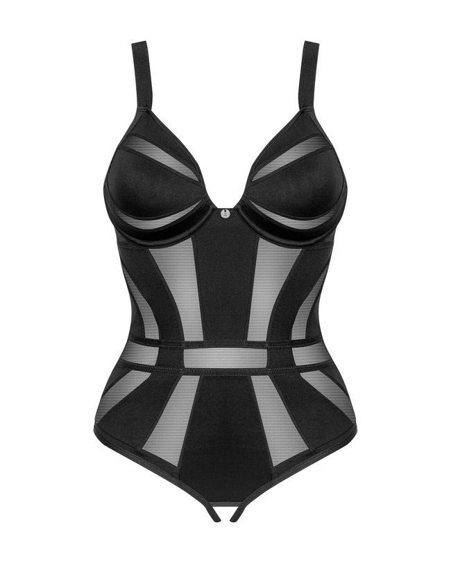 Bodysuit with slit Obsessive Chic Amoria otwarte Black M/L