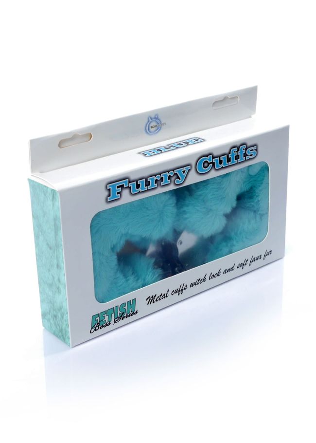 Handcuffs Fetish Boss Series Furry Cuffs Turquoise One Size