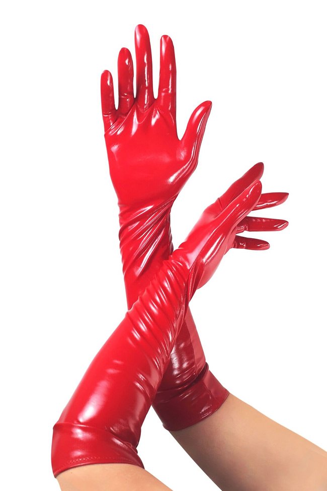 Глянсові вінілові рукавички Art of Sex Lora SO6606 фото
