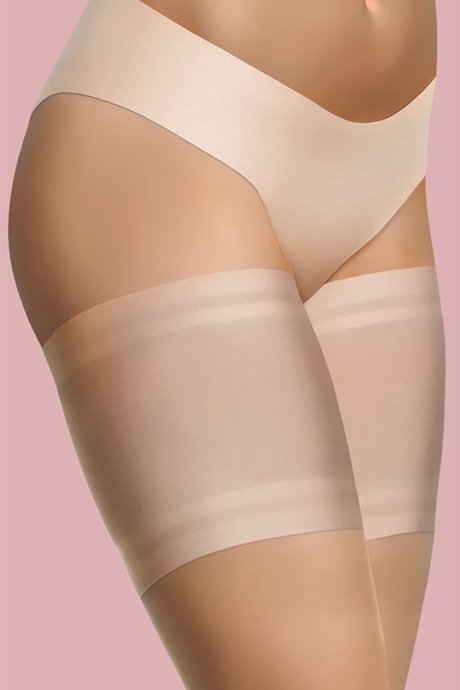 Anti-chafing hip tapes Ewlon Satin plus size self-supporting Beige 5/6