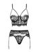 Комплект с поясом Obsessive Lashy set Черный L/XL 85856 фото 4