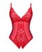 Obsessive Chilisa Lace Slit Bodysuit, Red, XS, S