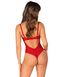 Obsessive Chilisa Lace Slit Bodysuit, Red, XS, S