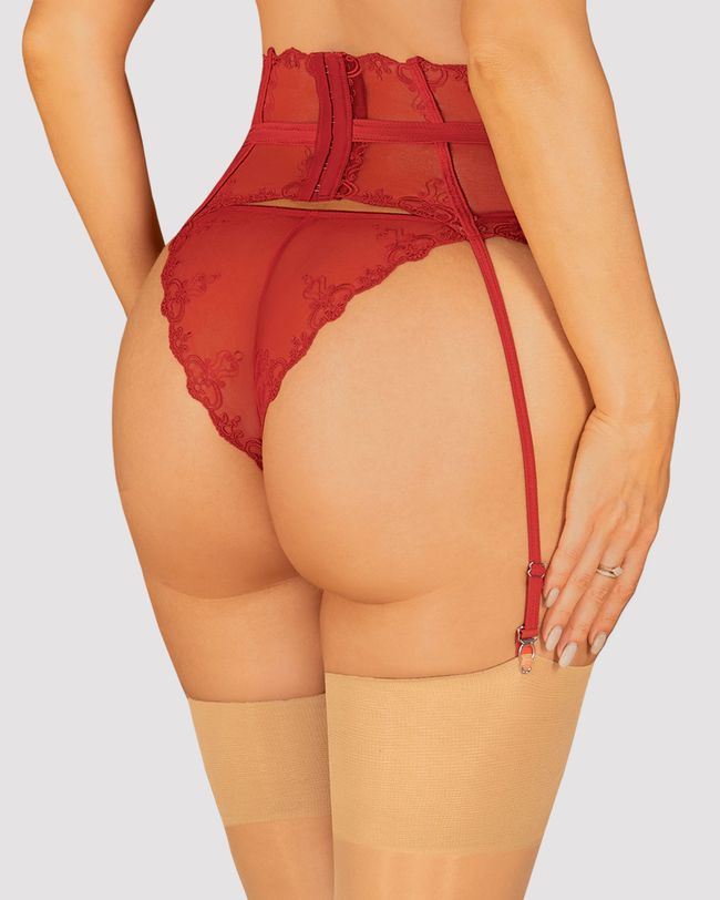 Gorgeous Lace Garter Belt Obsessive Lonesia, Red, L, XL, L/XL