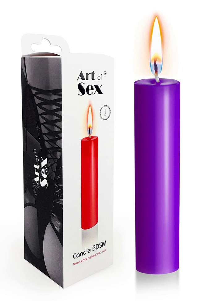 Свеча восковая Art of Sex size M 15 см низкотемпературная Фиолетовая