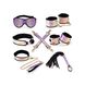 Liebe Seele Pink Glossy 7pcs Bondage Kit restraints, collar with leash, gag, flogger, mask, Разные цвета