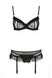 Set with garter belt and thong with cutout Passion LOVELIA SET, Black, L, XL, L/XL