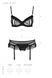 Set with garter belt and thong with cutout Passion LOVELIA SET, Black, L, XL, L/XL