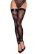 Tulle Noir Handmade F243 Tulle stockings with patterned flock embroidery Black 3XL