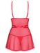 Transparent chemise Obsessive Lovlea babydoll, Red, S, M, S/M