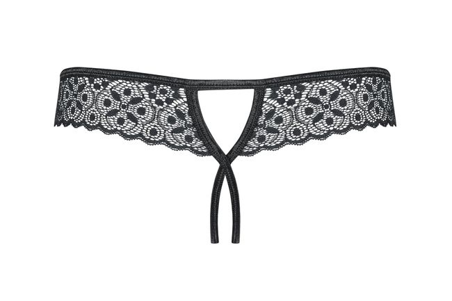 Thong with slit Obsessive Shibu otwarte Black S/M