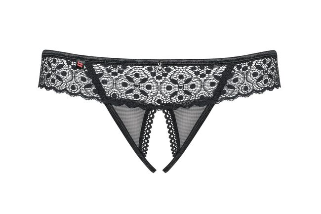 Thong with slit Obsessive Shibu otwarte Black S/M