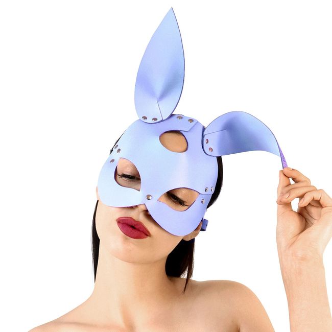 Кожаная маска Зайки Art of Sex Bunny mask One Size Лавандовый SO9648 фото