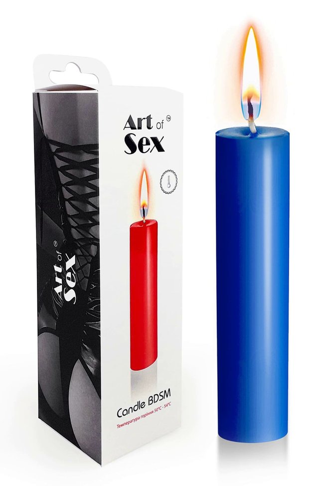 Свеча восковая Art of Sex size M 15 см низкотемпературная Синяя