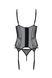 Transparent corset with lace Passion LEAFA CORSET ECO, Black, 2XL, 3XL, 2XL/3XL