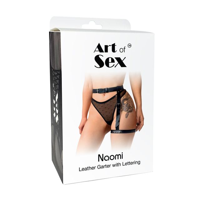 Гартер на ногу кожаный Art of Sex Naomi с надписью SEXY SO7511 фото