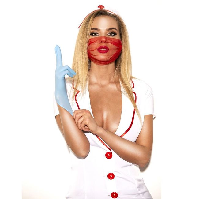 Эротический костюм медсестры D&A Исполнительная Луиза Бело-красный XS/S SO2851 фото