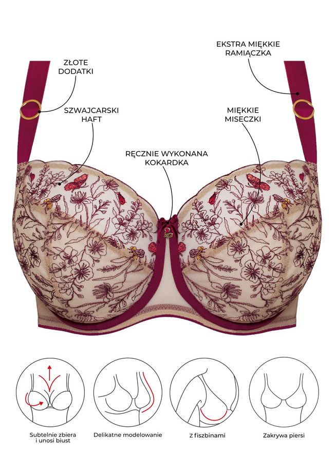 Samanta Adelina A922 Soft Cup Bra, Рубиновый, 100C