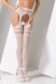 Erotic tights-bodystocking with imitation of stockings and belt Passion S013, White, S, M, L, S/M/L