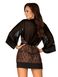 Beautiful Peignoir Obsessive Allunes Black with Leopard Lace, Black, 2XL, 3XL, 2XL/3XL