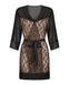 Beautiful Peignoir Obsessive Allunes Black with Leopard Lace, Black, 2XL, 3XL, 2XL/3XL