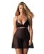 Transparent Babydoll Chemise Obsessive Nutris Babydoll, Black, M, L